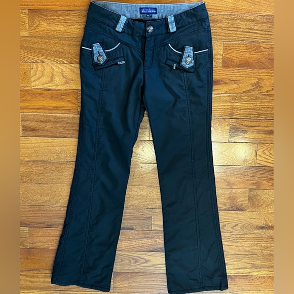 Sun Flower Lightly Insulated Black Cotton Pants with Corduroy Details Women’s S - Picture 2 of 9